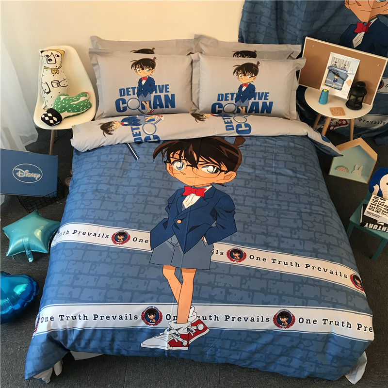 Trẻ em quilt cover đơn giản giường cotton bốn mảnh phim hoạt hình anime Superman cotton boy ba mảnh bộ đồ giường