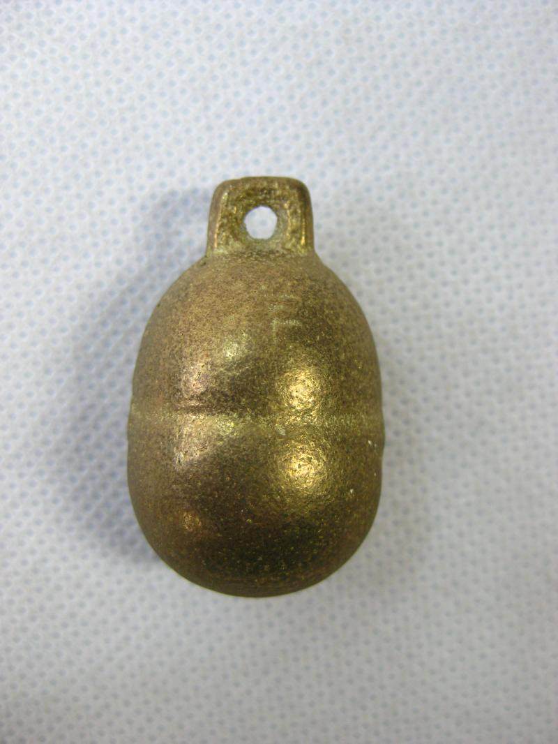 50's slender waist gold copper bell height 3 5cm old brass gilt fire bell cat dog pet copper bell