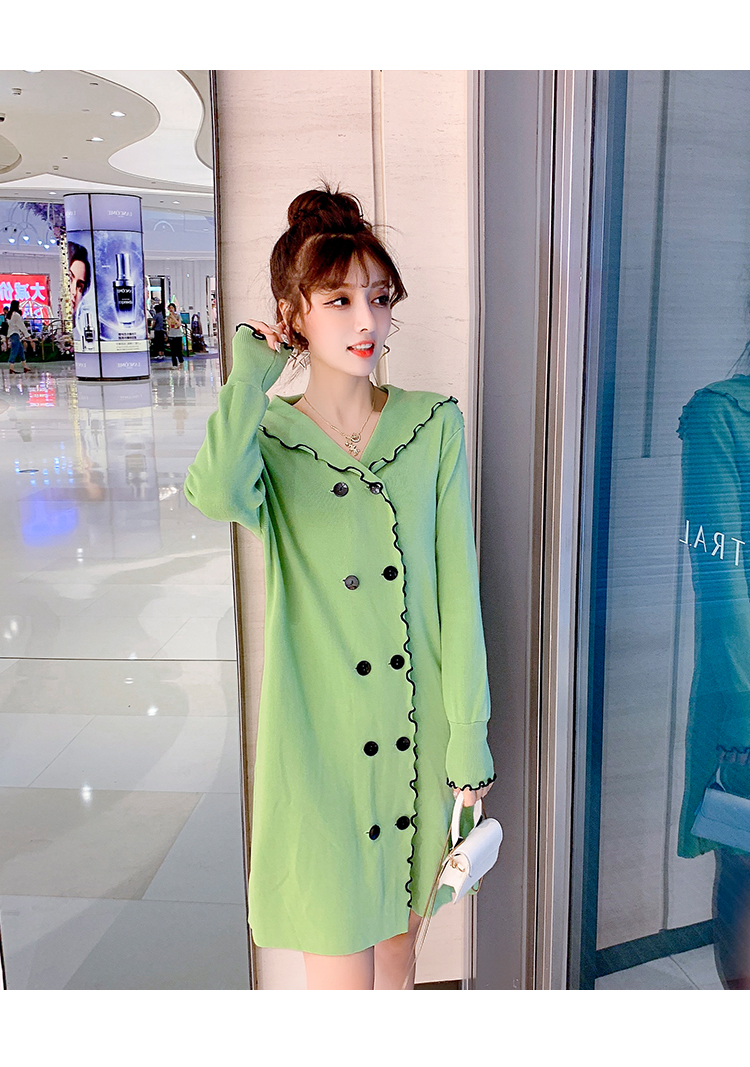 VK旗艦店 韓系復古娃娃領小香風桔梗長袖洋裝