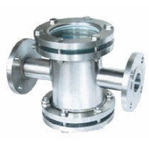 Cast steel 304316 stainless steel flange connection four-way view mirror tempered glass with two visible pipes DN152080