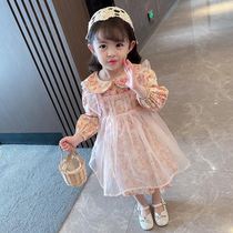 Baby dress 2021 Spring and Autumn New Korean version of little girl princess dress girl foreign style long sleeve mesh skirt tide