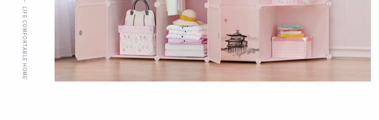Tủ quần áo đơn giản lắp ráp vải nhựa tủ quần áo không gian phòng ngủ giả gỗ bảng điều khiển đơn giản hiện đại kinh tế tủ - Buồng tủ quần áo gỗ công nghiệp