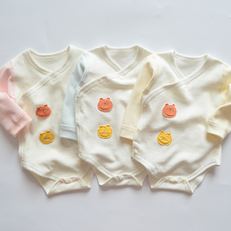 Baby pure cotton bag fart clothes newborn long sleeves clothes even body baby sleepwear triangle Harvest climbing for spring autumn and winter