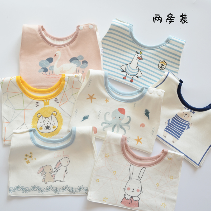 Newborn Baby Square Pure Cotton Bib Hood Baby Autumn Winter Spit Shoulder 0-1-3-year-old Child 360-degree Saliva Round Pocket