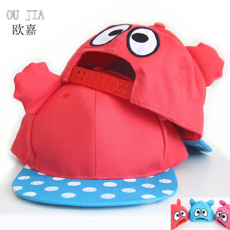 Korean version of the new flower ears big eyes polka dot cotton flat brim hat hip-hop hat hip-hop hat skateboard hat autumn and winter