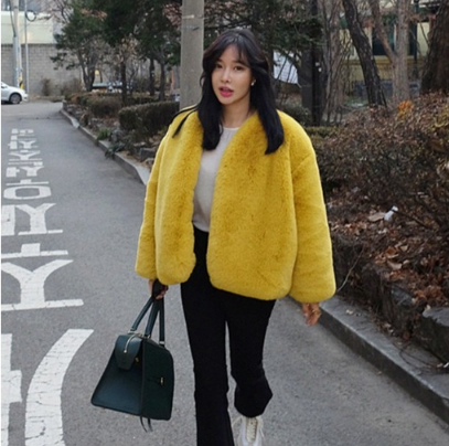 giả thỏ lông áo cỏ Hàn Quốc phụ nữ ngắn 2017 mùa đông mới dài tay V-cổ sang trọng cardigan