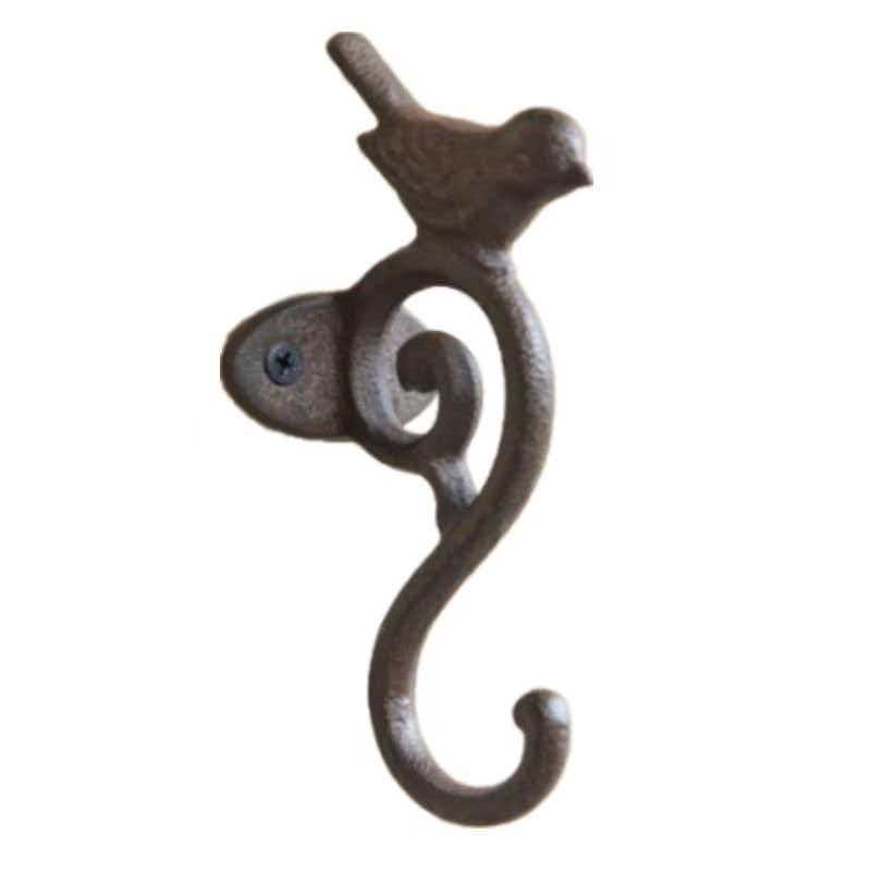 Vintage Wrought Iron Cast Iron Large Hook Outdoor Garden Courtyard Hanging Hook for Hanging Flower Pots, Lanterns, and Wall-Mounted Racks