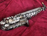 Mua saxophone đen niken ống giữa bạc đen vỏ mới chuyên nghiệp chơi nhạc cụ saxophone / ống - Nhạc cụ phương Tây đàn guitar yamaha