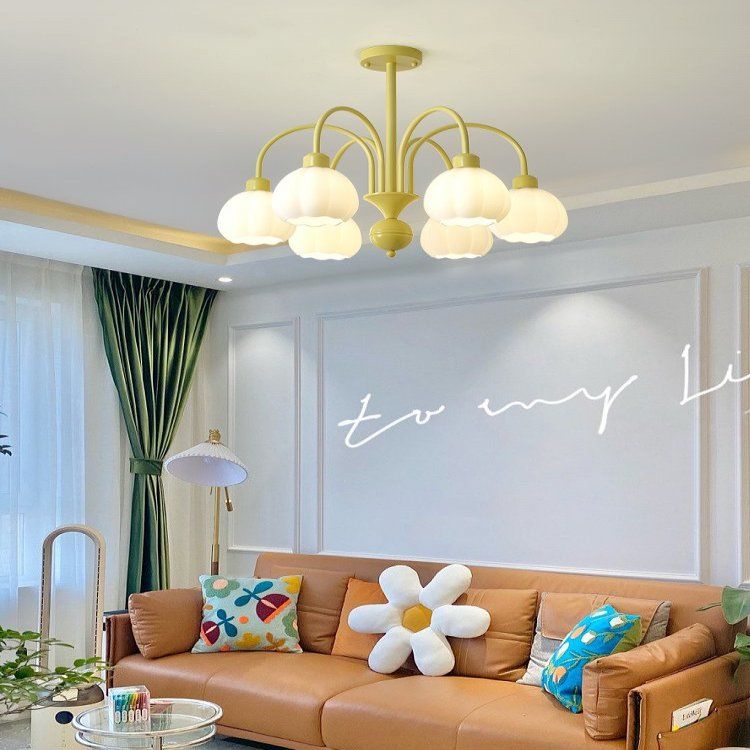 Cream style new French chandelier living room bedroom simple modern pastoral style creative restaurant master bedroom pumpkin lamp - Taobao