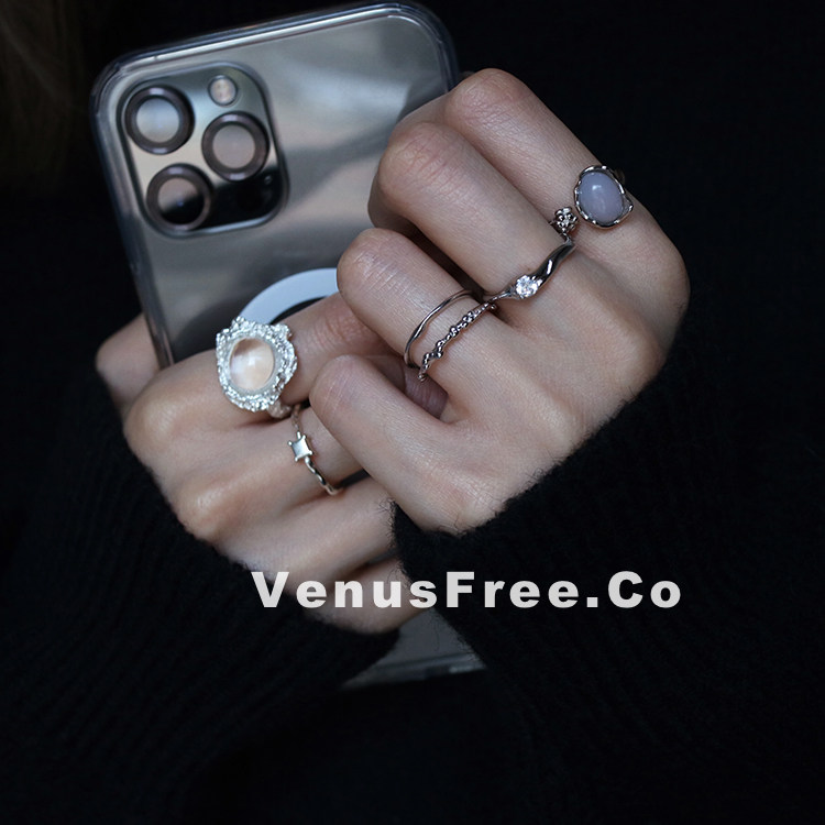 Heavy Weights multiple selection Gift good lap s925 pure silver small drill fine Exaggerated Gem crystal Alien Men and women opening