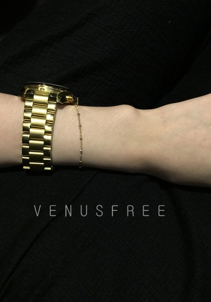 VF thủ công tùy chỉnh Hoa Kỳ nhập khẩu vàng 14K đậu Hà Lan tốt vòng đeo tay vòng cổ chuỗi xương đòn có thể được tùy chỉnh - Vòng chân vòng đeo chân cho nữ
