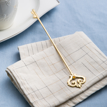 Japanese native elfin high Mulberry metal stainless steel gold-plated coffee mixing rod