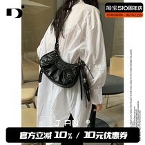 (Janes) Paris Black and White Rivet Bag Bag ABG Dark Black Armpit Bag Land Cool Cool Cool Cool Satchel Satchel B