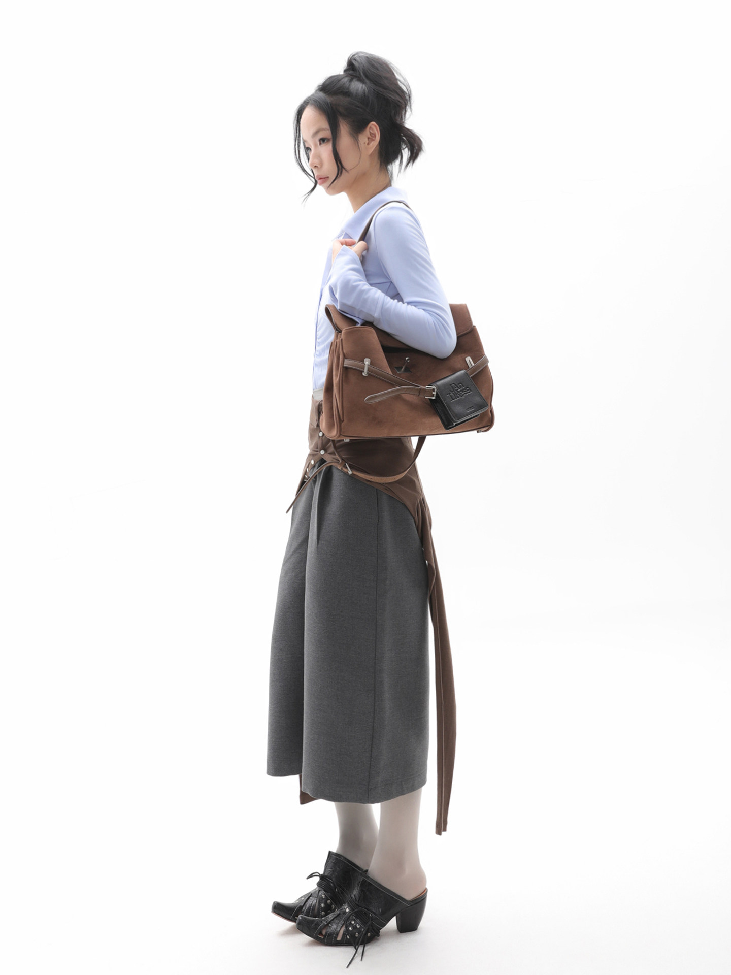 JANDRESS Cedar Green Suede 3-Way Shoulder Bag