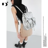 Jane /Original Laoseles складки, текстура, серебряный рюкзак, много карманного накачки рюкзак