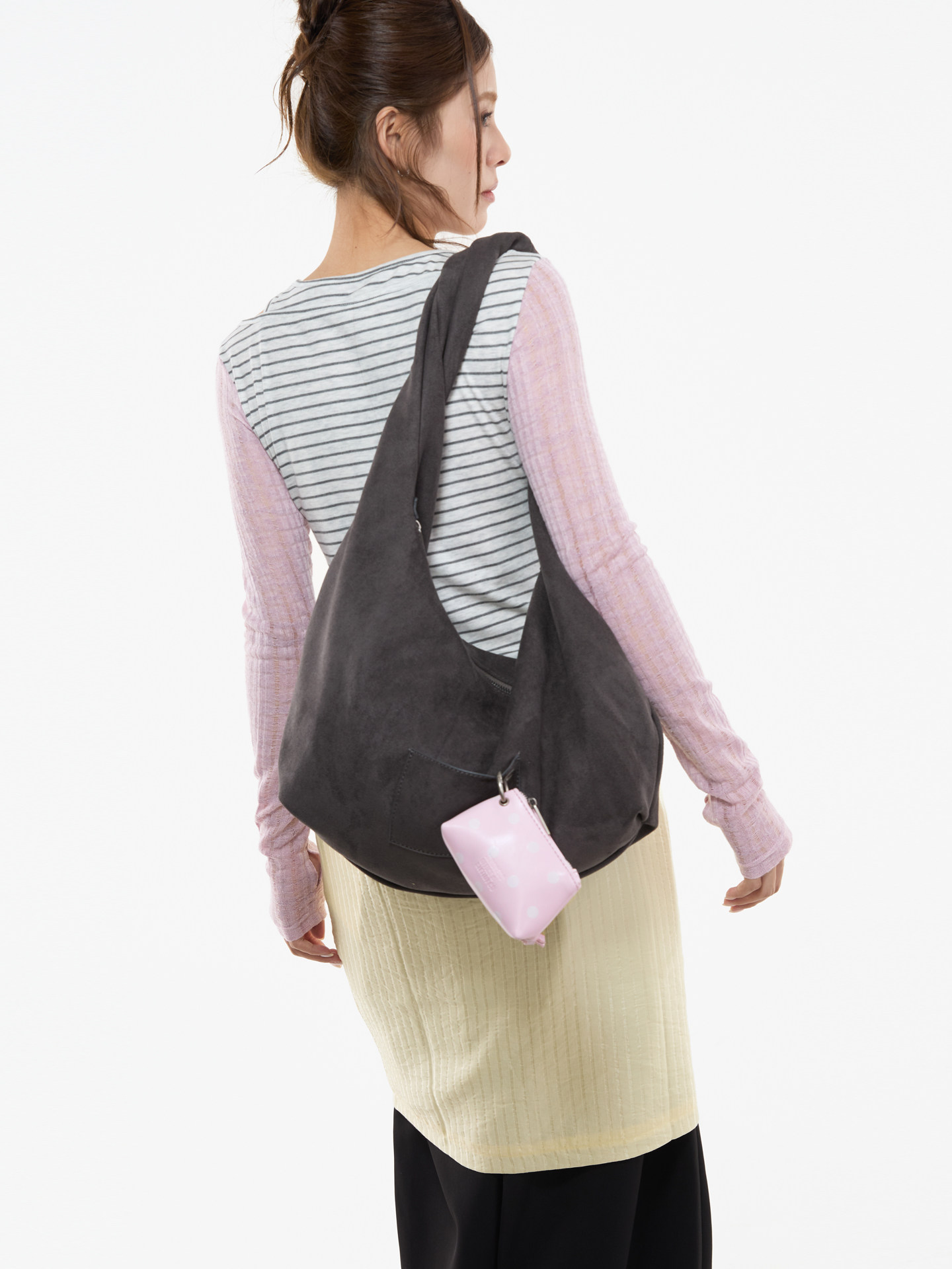 JANDRESS Blue-Grey Twist Pocket Underarm Bag