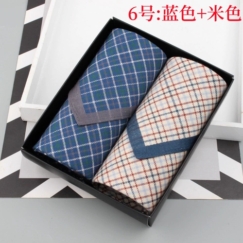 Хлопковый мужской носовой платок, мягкая модная экологичная подарочная коробка, подарок на день рождения, впитывает пот и запах