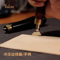  (Vulcan)Cold pressing edge liners sandalwood handle Handmade leather hot edge pressing twisting pressing groove pressing line pressing edge