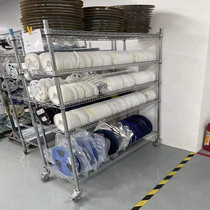 SMT single double peak net material disc rack anti-static chrome-plated trolley warehouse mobile shelf wheel logistics table