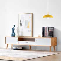 Nordic TV Cabinet Modern Minimalist small family Living room Solid wood assembly Easy light extravagant TV enclosure Combined wall cabinet