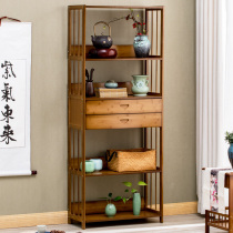 Multi-treasure pavilion Bogu frame Solid wood new Chinese partition Simple modern living room small ornaments shelf Tea display cabinet