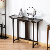 New Chinese Xuanguan Table leaning against wall Xuanguan Narrow Table End View Terrace solid wood for table light extravagant case Xuanguan Zen