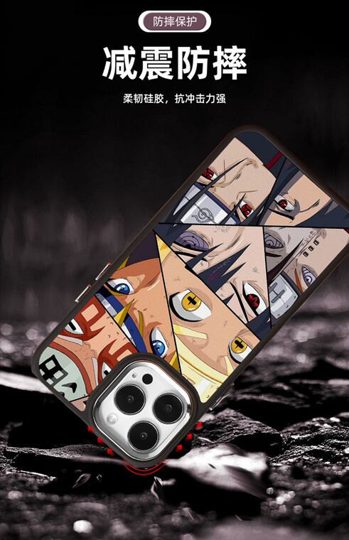 Naruto Anime Eyes Collage Silicone TPU iPhone Case