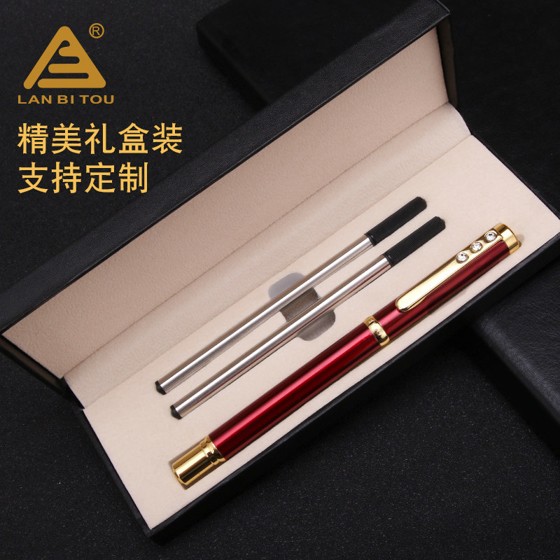 Free Lettering Custom LOGO Metal Business Neutrino Pen 5m 0 Warhead Student Middle Sex Pen male and female Bowl Pen