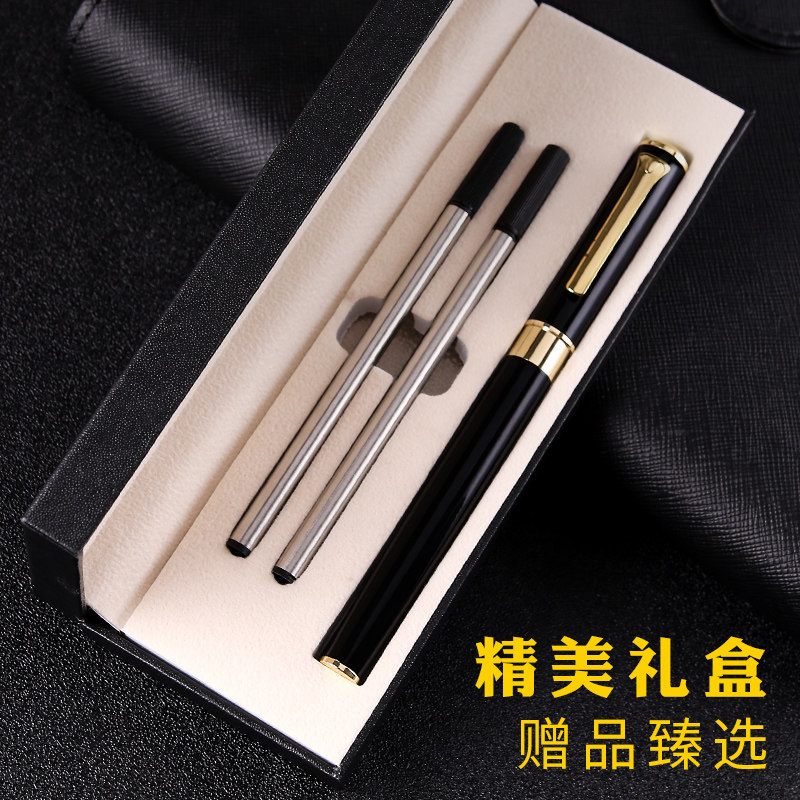 Free lettering support custom logo Roche metal signature gel pen Carbon black water pen gift pen bullet