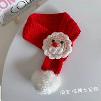 Шарф новогодний из мехового шарика (красный старичок)