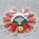 Рождественский чокер с бабочкой, плетеный слюнявчик, колокольчик, шарф, кот, домашний питомец