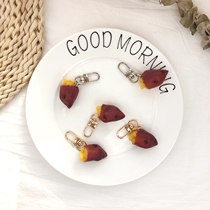 Custom Korea Ins Roast Sweet Potato Roast Ground Melon Key Button Airpods Protective Sheath Hanging Chain Bag Pendant Ornament