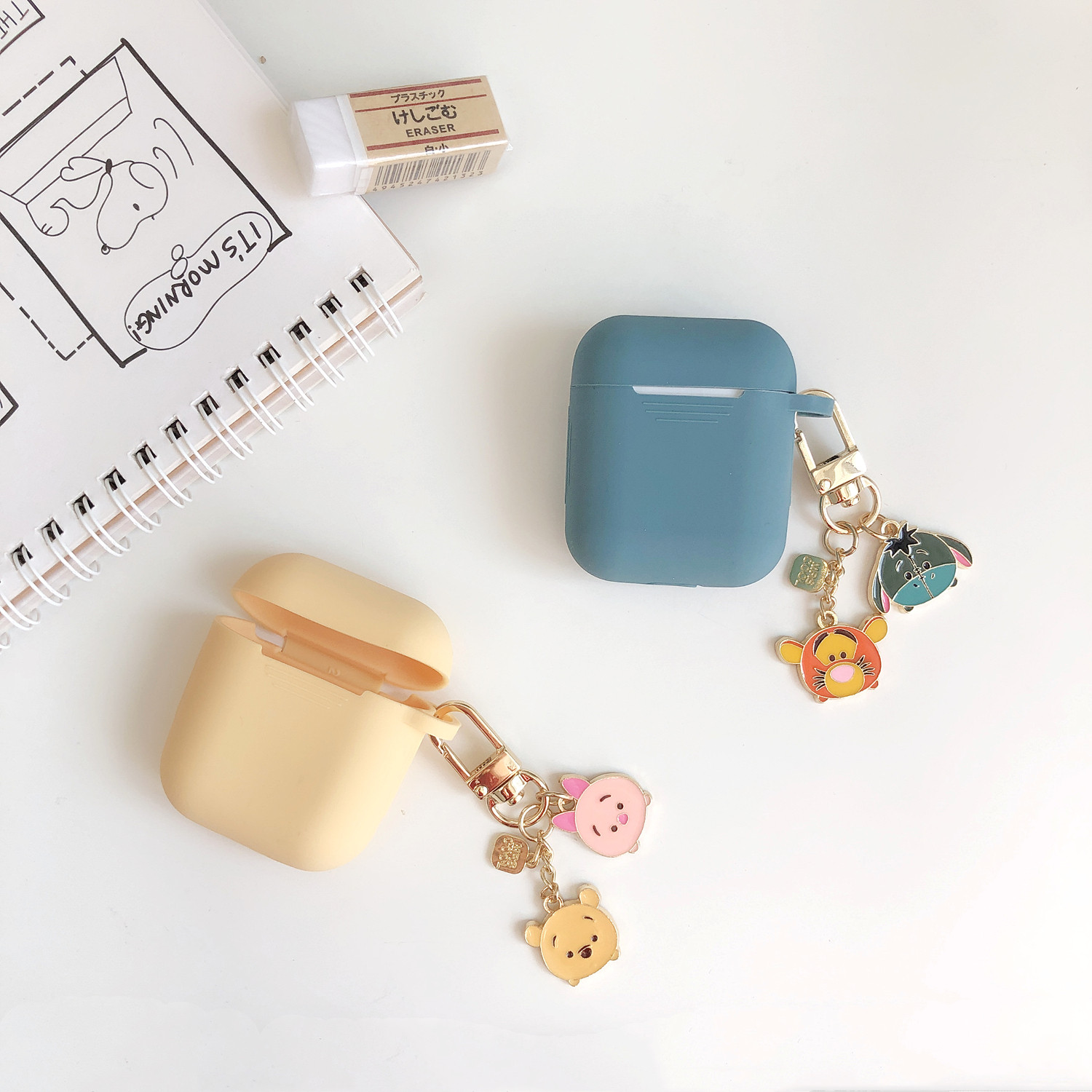 Pooh Tigger Pig Il Donkey airpods pendant keychain Apple Bluetooth headset cover