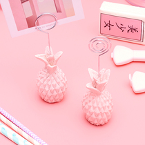 Ins South Korea Pink Small Things Girl Hearts Pinewood Table Swing Piece Clips to Clip Clips Card Clip Iron Art Pendulum