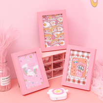 Pink Teenage Girl Hearts Decoration Frame Swing Pieces Photo Frame Small Pendulum Table Hanging Wall Children 6 Inch Inch Creative Wooden Photo Picture Frame