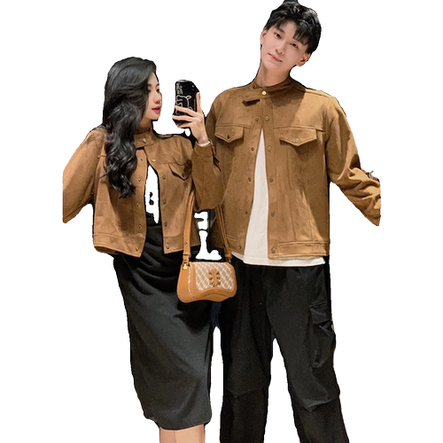 Осенняя демисезонная парная одежда для влюбленных, ретро трендовая куртка, изысканный стиль, в американском стиле