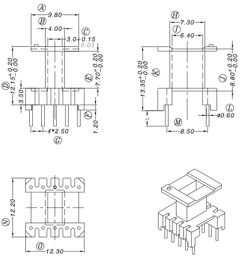 EE13 skeleton transformer core YT-1305-3 ten sets of one pack
