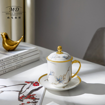 Margolonte 3 Head conference Cup enamel color Conference office home Chinese tea cup ceramic mug