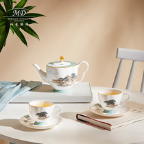 Margolont West Lake Feast Lotus Tea Set European afternoon Tea Home Teapot Tea Home Teapot Cup Bone China Gift Set