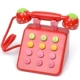 Điện thoại thi đua màu đỏ hồng Chất lượng gỗ chơi nhà đồ chơi trẻ em quà tặng sinh nhật nữ 2-3-5 tuổi