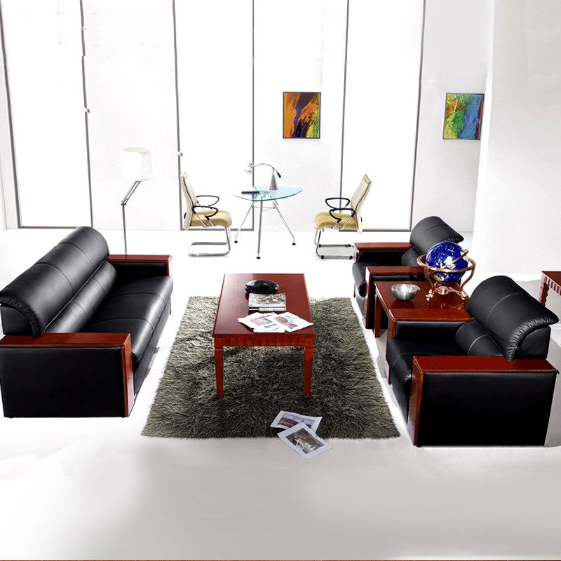 Office sofa tea table combination modern minimalist office single position sofa Reception guests casual trio