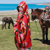 Miss Mo Su Qinghai shawl Tibet tourism photo cloak suitable for the grassland clothes tea card Salt Lake