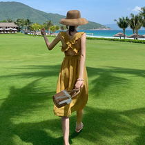 Beach Skirt Yellow Seaside Skirt hipster Korea Sanya Travel Wear Dress Women Bali Skirt