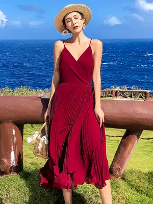 Long dress Women summer dress 2021 New temperament thin suspender skirt wear seaside holiday Long Beach skirt