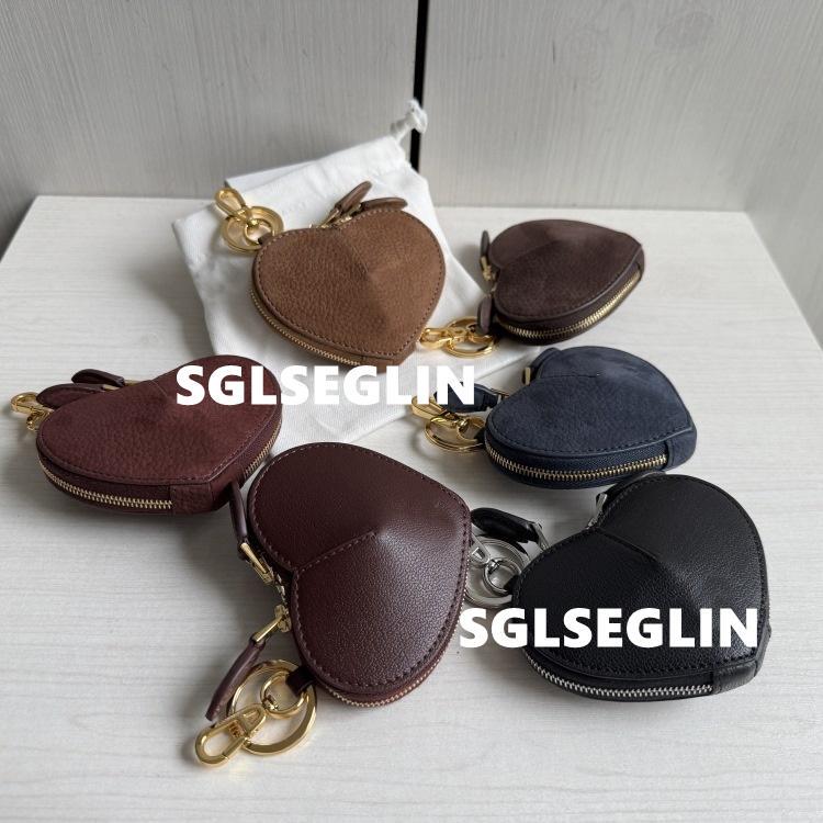 Suede Nubuck Leather Heart-Shaped Small Pendant, Heart-Shaped Keychain, Imported Cowhide Leather Accessory Paired with a Coin Purse Suede Nubuck Leather Heart-Shaped Small Pendant, Heart-Shaped Keychain, Imported Cowhide Leather Accessory Paired with a Coin Purse