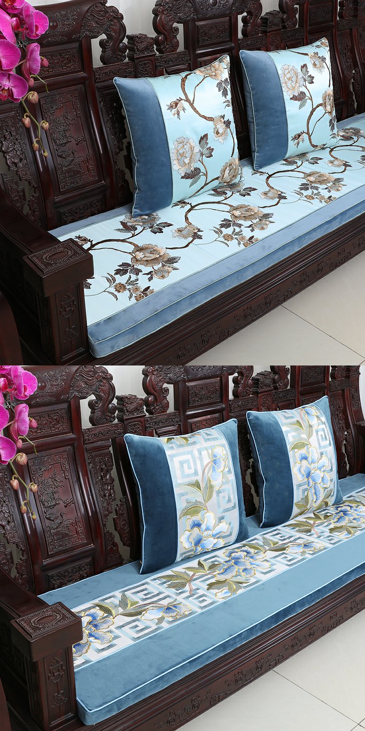 Đệm cổ điển Trung Quốc đệm mới thêu đệm gối gỗ gụ đệm đệm xốp đệm ghế tùy chỉnh nệm lót ghế gỗ giá rẻ