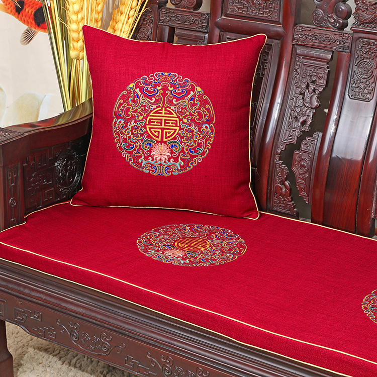 Yibi Xu mới Trung Quốc ghế giặt ghế sĩ quan mũ cổ điển sofa đệm đồ nội thất đệm bọt biển có thể được tùy chỉnh đệm ghế gỗ phòng khách