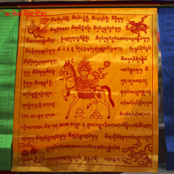 Prayer flags issued in batches of Tibetan five-color flag Longdafengma flag 20 sides 10 kinds of scriptures 7 meters 1 piece of prayer flags