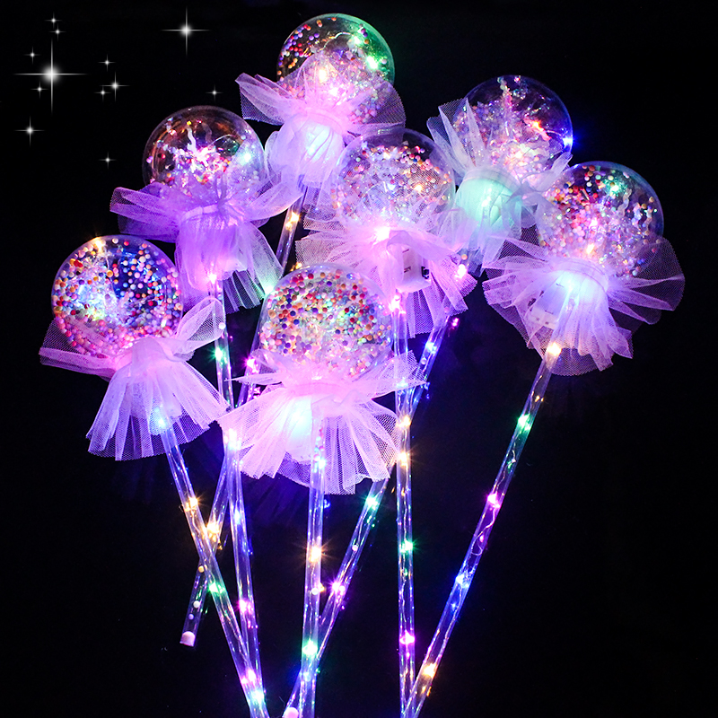 New Kids Night City Glowing Seven Colorful Stars Empo Polo Ball Magic Wand Sparkling Little Toy Ground Girl Presents