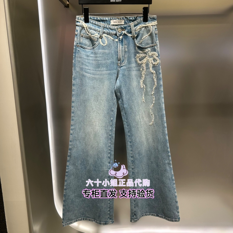 In-Stock Miss Sixty Genuine Product Direct from Store 2026 Summer Lace Beaded Flared Jeans 6M2Jj12400